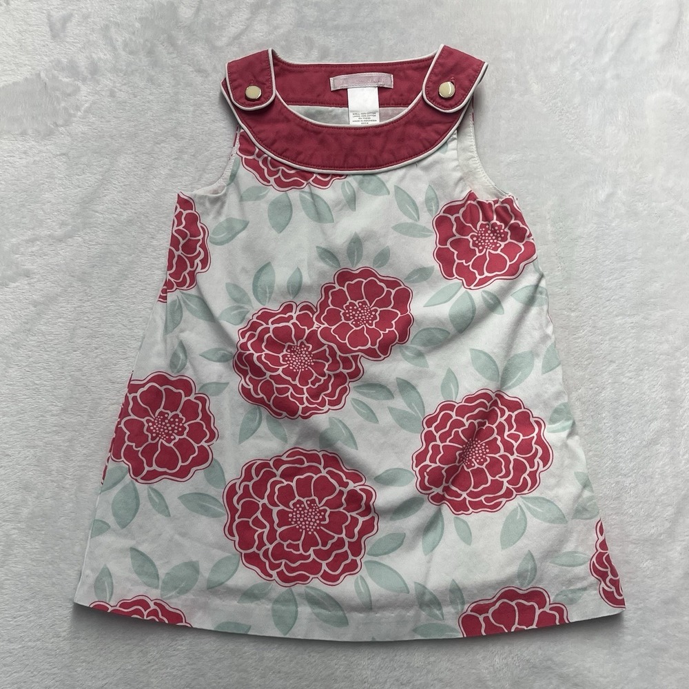 Janie & Jack Floral Dress Baby Girl 6-12m Shift Cotton Beachy Summer